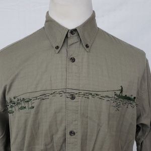 Columbia River Lodge Long Sleeve Fish Print Shirt